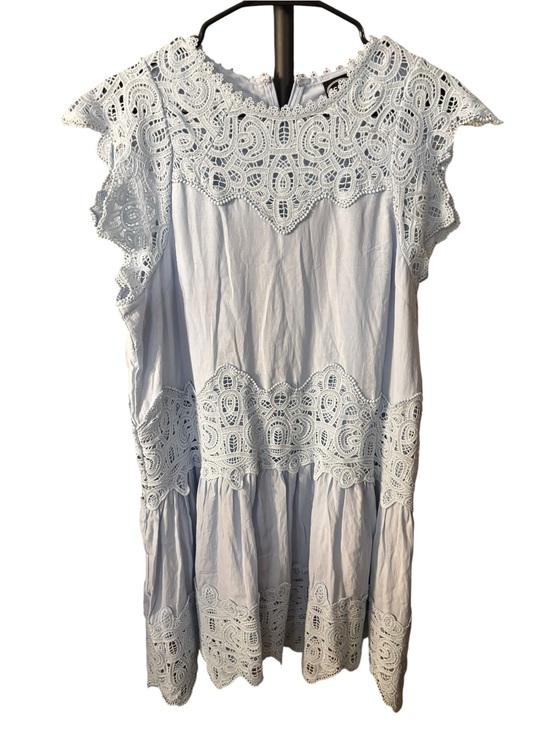 Scoop Dresses & Skirts - Eyelet-Trim Light Blue Mini Dress